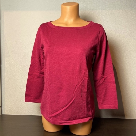 Cassis Silk Knit Charter Club Boatneck Top - Picture 1 of 5